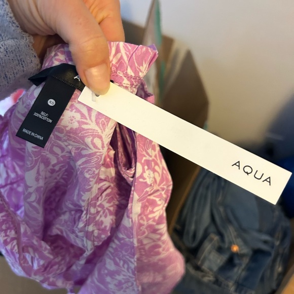 Nwt Aqua Lilac Purple Floral Smocked Tassel Sleeveless Top - Picture 3 of 4